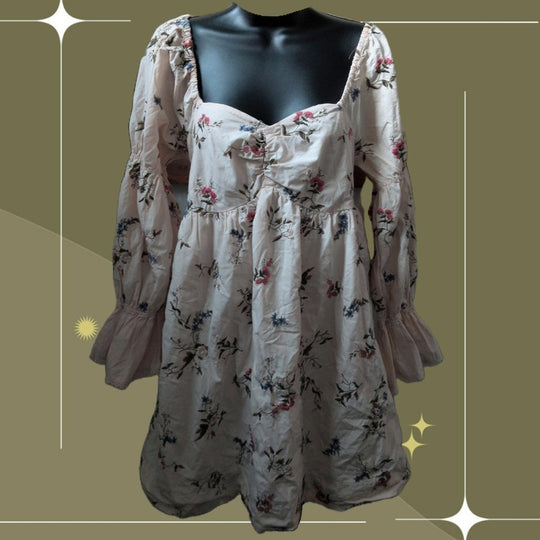 by Anthropologie Long Sleeve Embroidered Mini Dress - Small