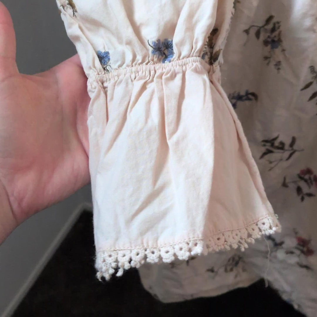 by Anthropologie Long Sleeve Embroidered Mini Dress - Small