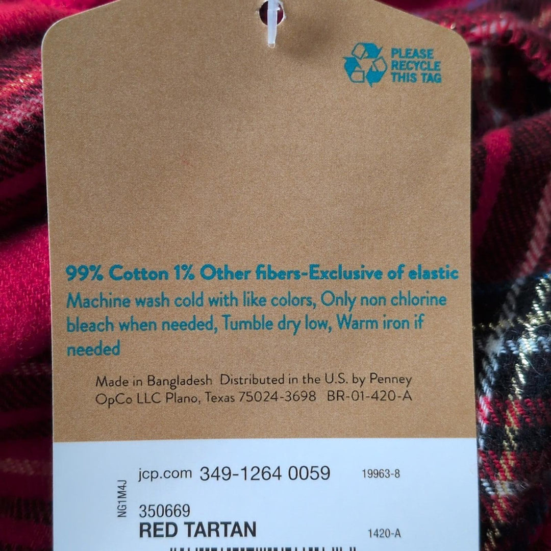 Thereabouts Girls Sparkle Tartan Plaid Dress - L /14