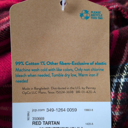 Thereabouts Girls Sparkle Tartan Plaid Dress - L /14