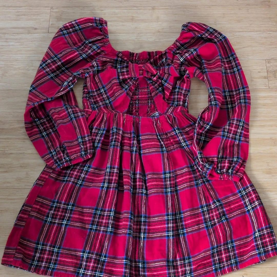 Thereabouts Girls Sparkle Tartan Plaid Dress - L /14
