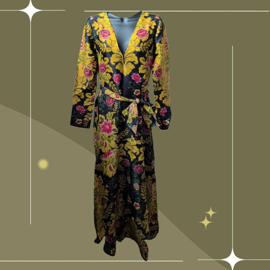 Farm Rio Arabesque Floral Black Maxi Dress - XS