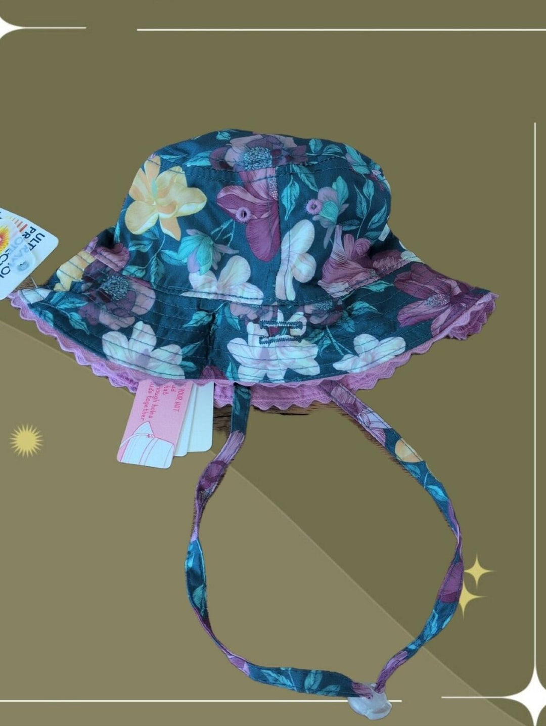 Baby Millymook Reversible Floral Sunhat 0-12 Mo