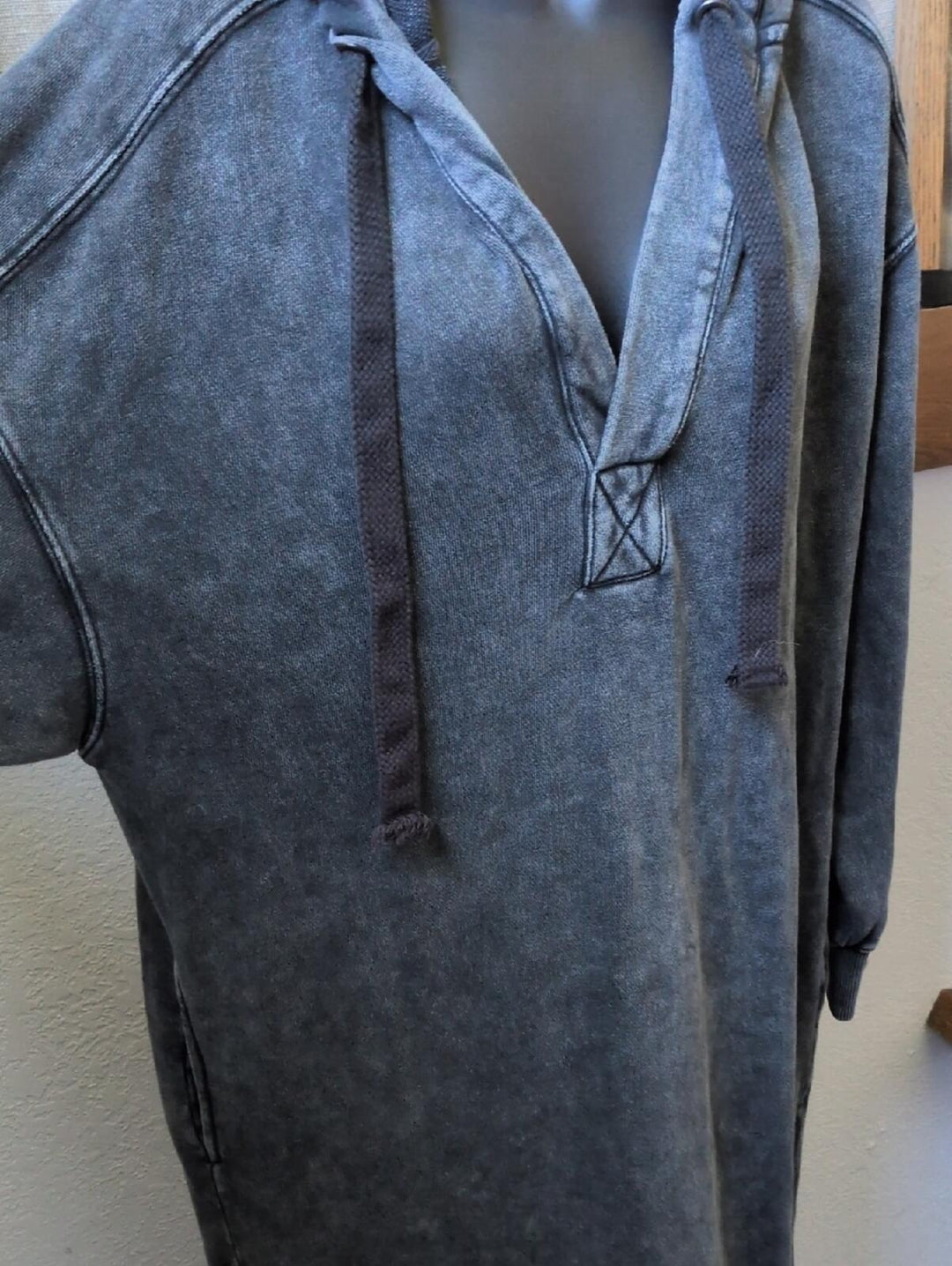 Spur Of The Moment Oversized Drawstring Longline Hoodie Sweater Dress - XS