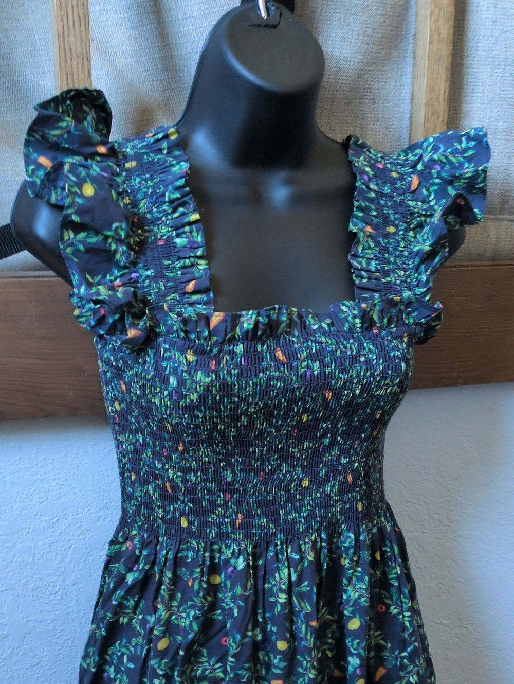Hill House Home The Ellie Nap Dress  "Midnight Garden Poplin" print size xs