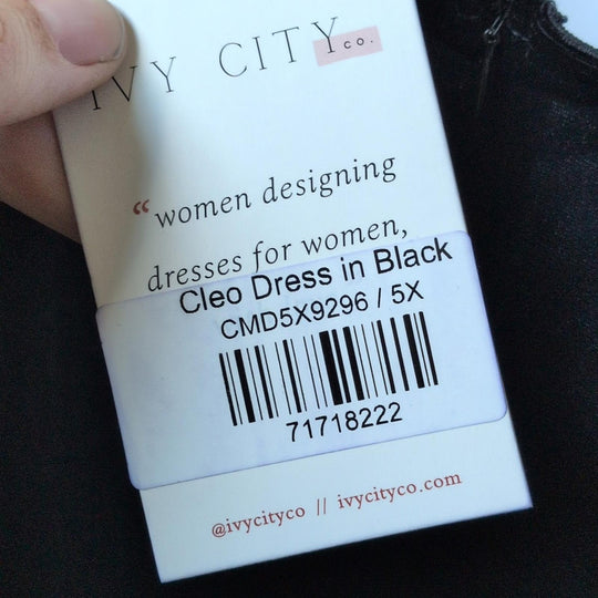 Ivy City Co Velvet Cleo Dress In Black - 5XL