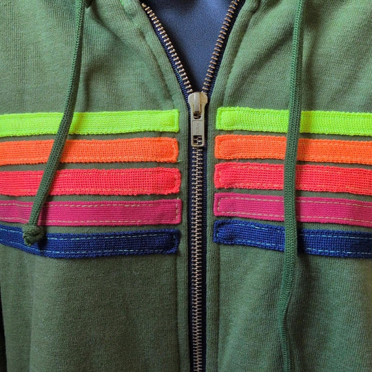 Aviator Nation Green Zip Up Hoodie - XS