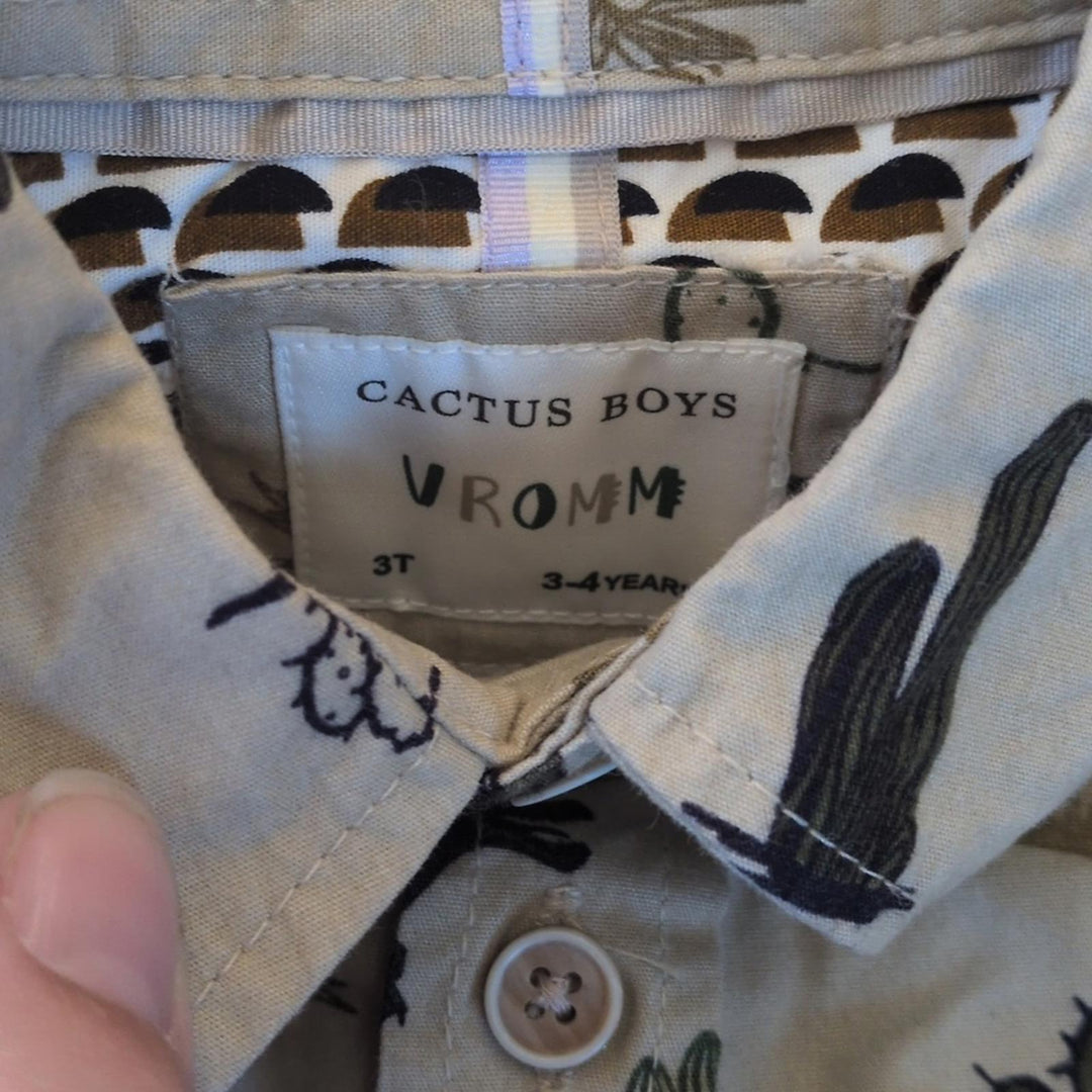 Cactus Boys VROMM Dinosaur Button Down Shirt - 3T