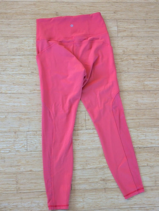 Lululemon Pink/Coral Mesh Legging With Pockets Size 10