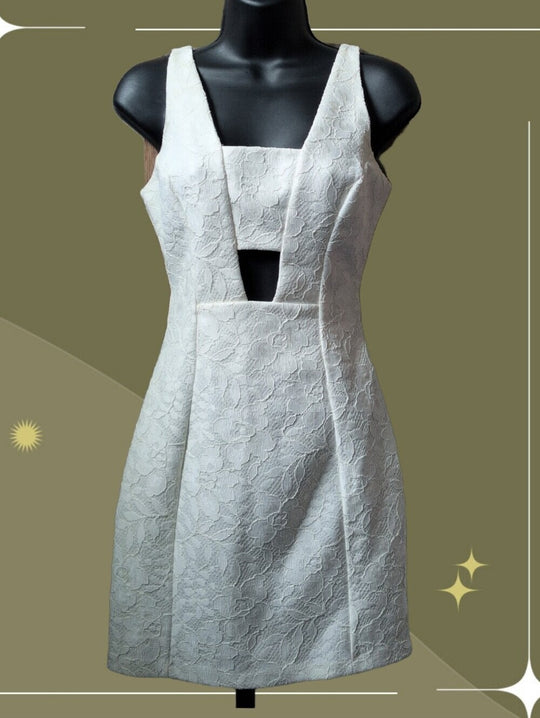 Topshop White Cutout Floral Mini Dress Size 2
