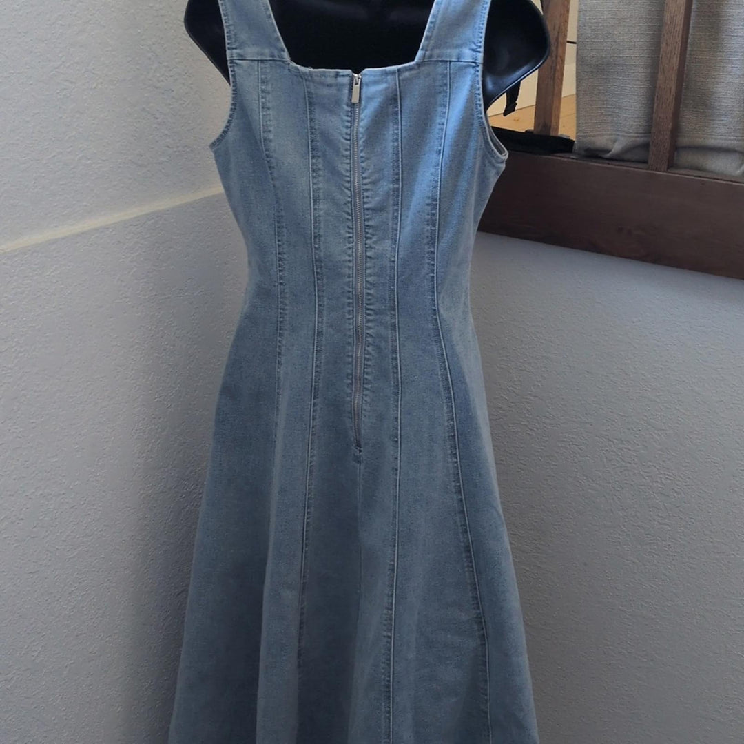 Ivy City Co Joanna Dress In Light Denim Size XS