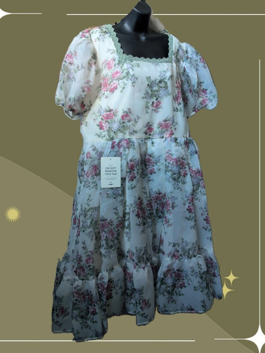 Jessakae Lydia Creme Floral Dress - XXL