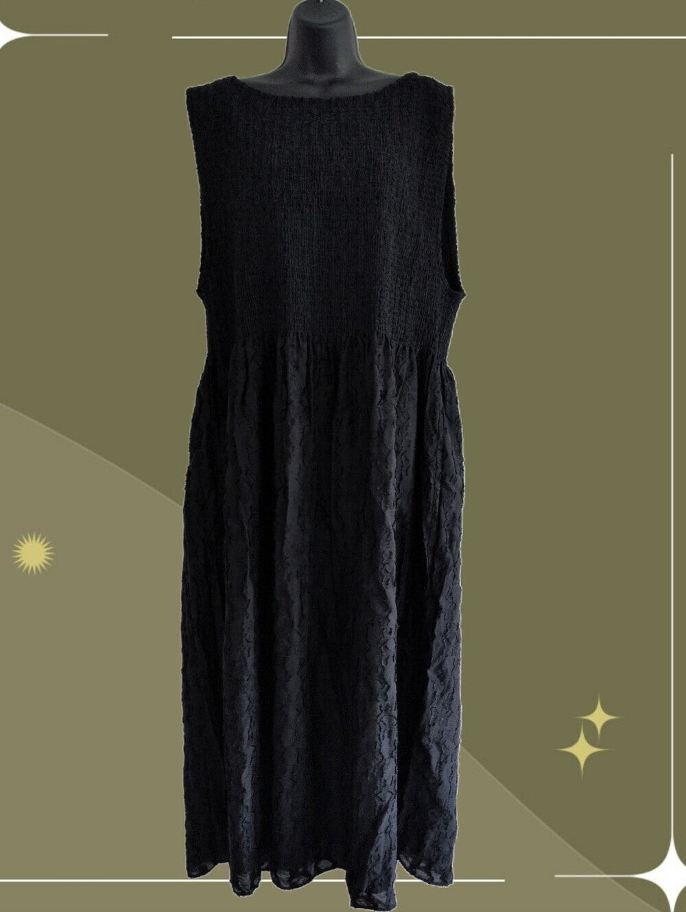 Hill House The Cosima Nap Dress In Black Fil Coupe- 4XL