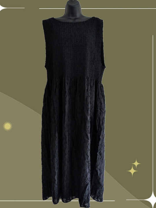 Hill House The Cosima Nap Dress In Black Fil Coupe- 4XL