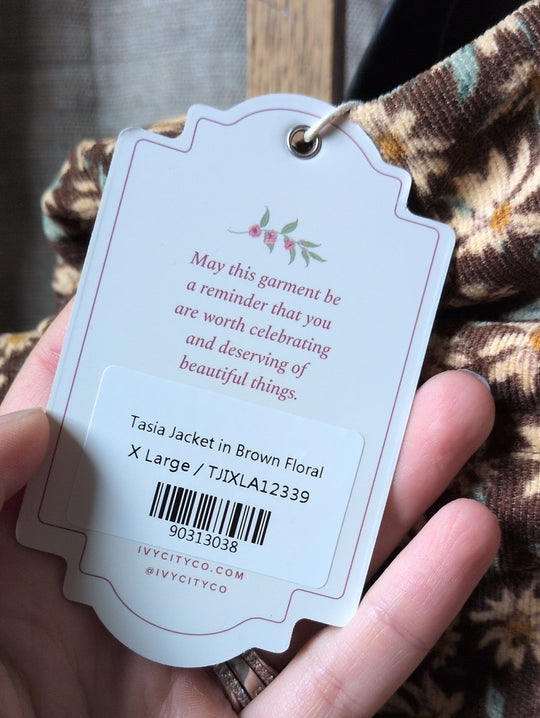 Ivy City Co Tasia Brown Floral Jacket - XL