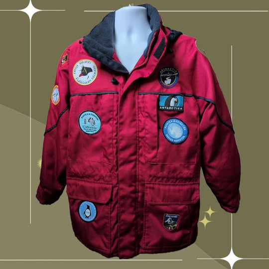 Vintage Antartica, Australia, new Zealand, And Africa Cruise Jacket With Patches - Medium