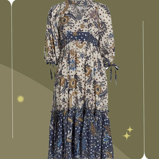 Cara Cara Round Hill Embroidered Voile Dress