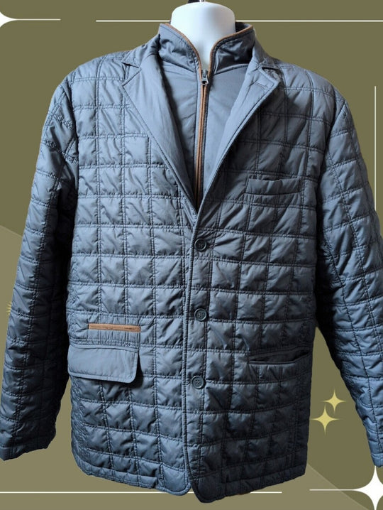 Tailorbyrd Men's Quilted Dickey Blazer Jacket est size L