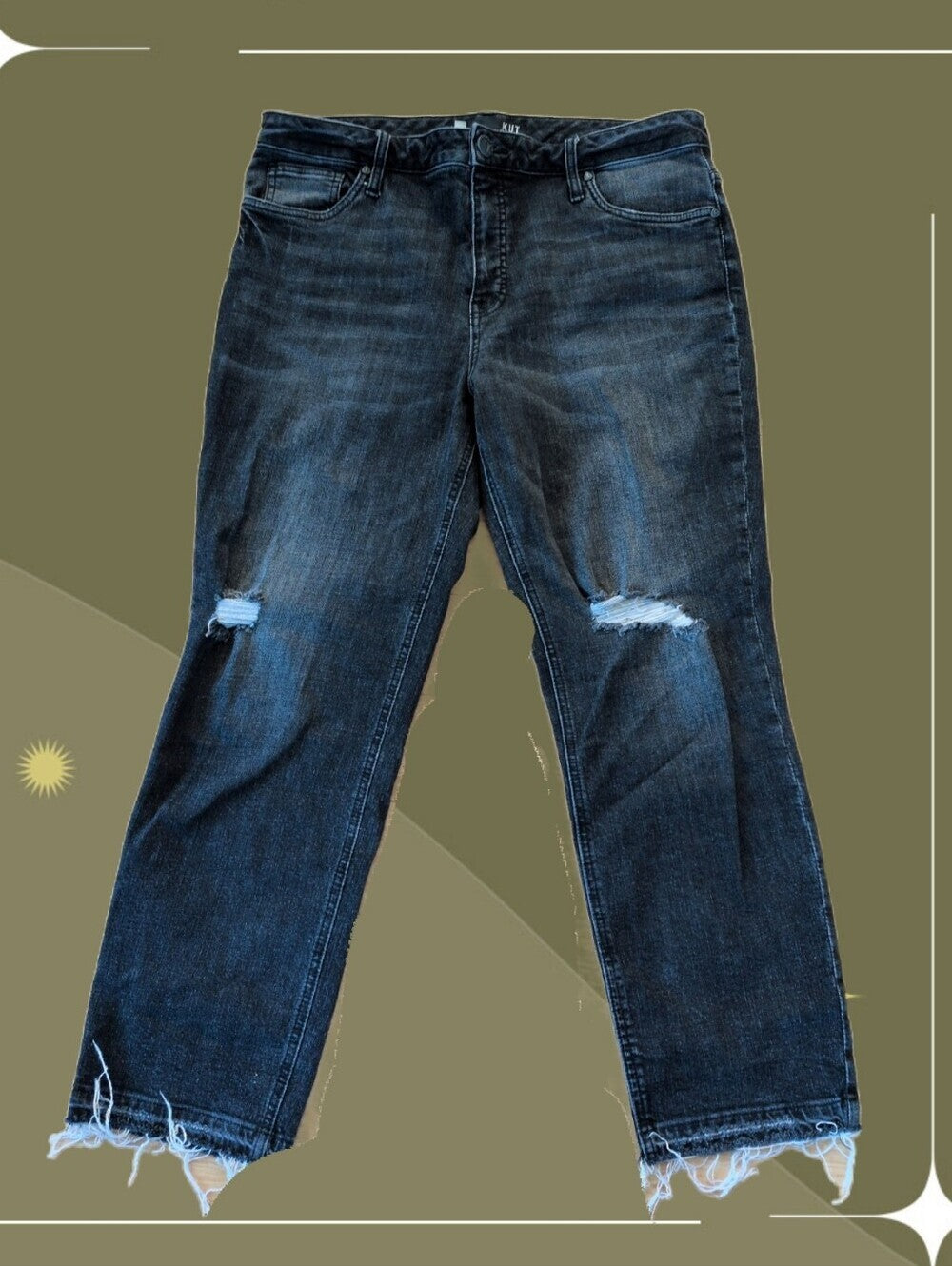 Kut From The Kloth Rachael Fab AF Mom High Rise Jeans In Washed Black  - 12
