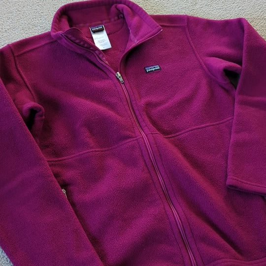 Deep Fuscia Patagonia Synchilla Zip Up - Girls XL