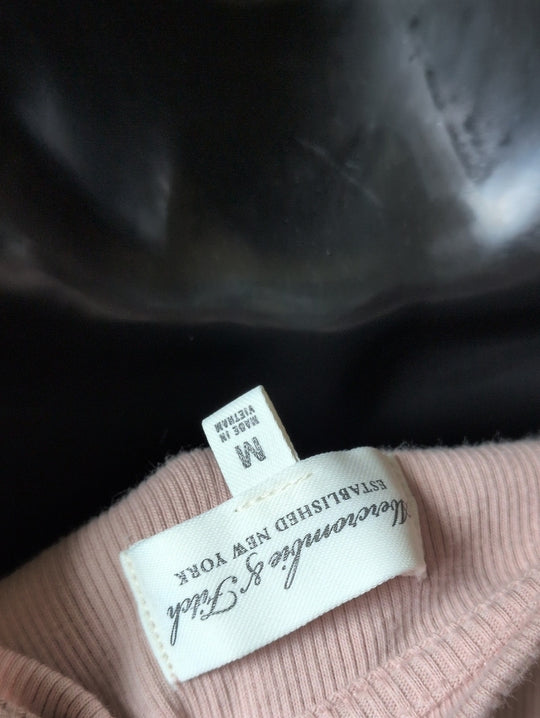 Abercrombie And Fitch Light Mauve Cropped Henley Shirt Size M