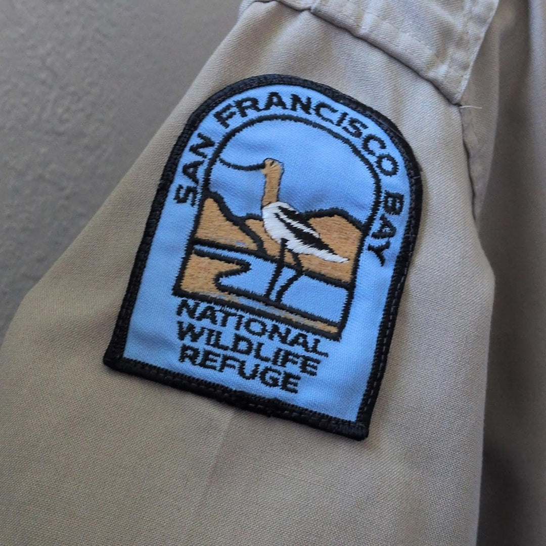 Vintage Volunteer Wildlife Refuge Button Down Shirt - Est Large