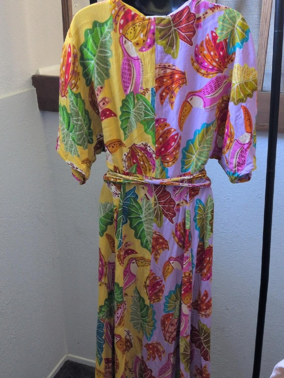 Farm Rio Mixed Beaks And Bananas Wrap Dress - Medium