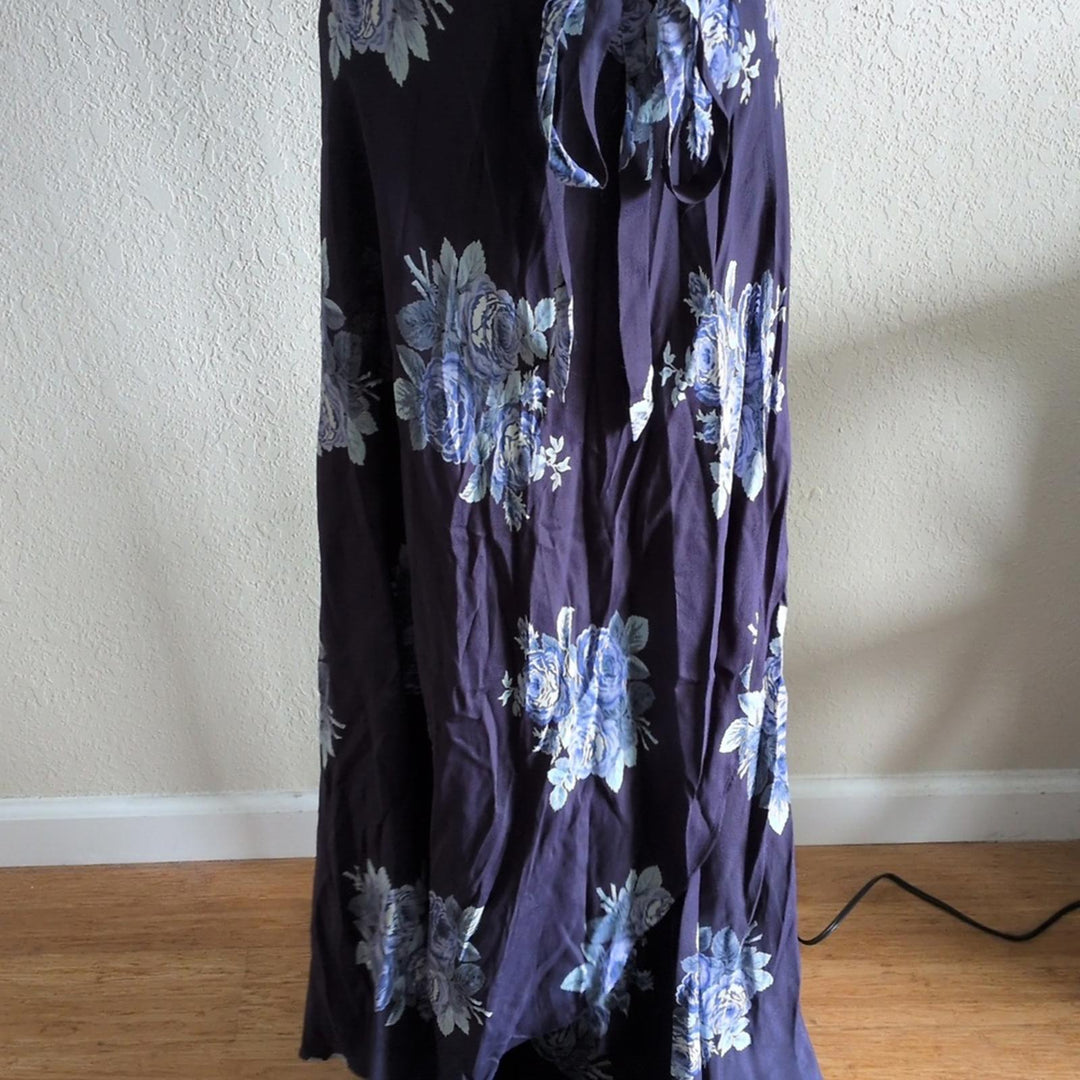 Reformation Blue Rose Wrap Dress