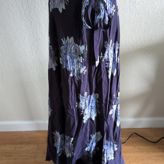 Reformation Blue Rose Wrap Dress