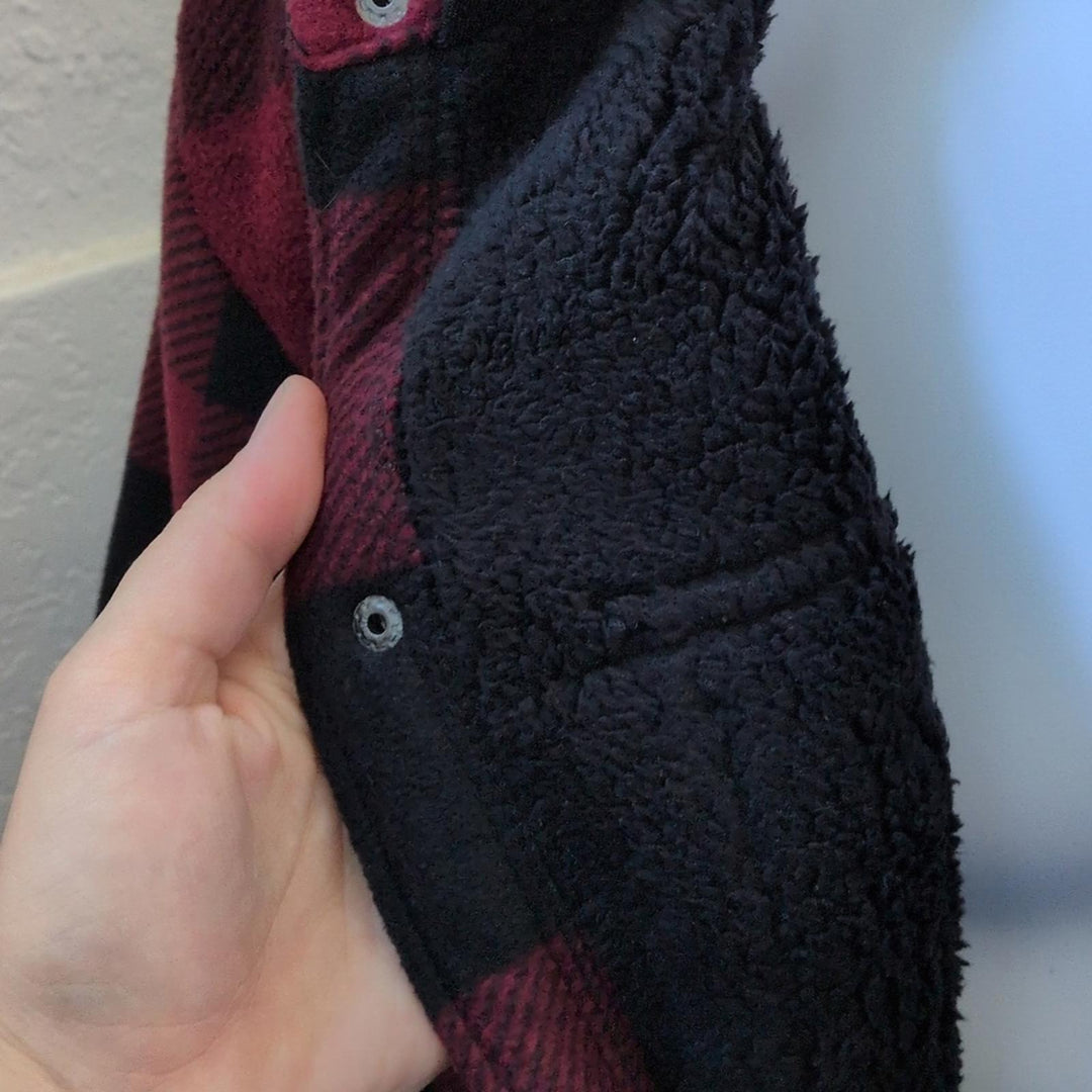 Mens Matix Plaid Sherpa Lined Shirt Jacket