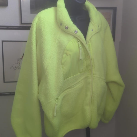 Free People Hit The Slopes Jacket In Highlighter Yellow