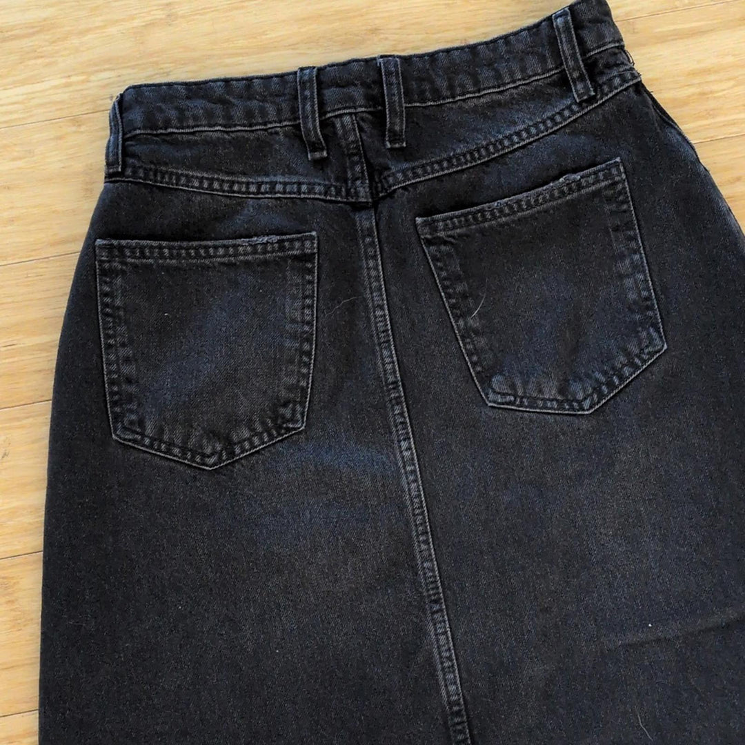 We The Free Come As You Are Black Maxi Denim Skirt - 0