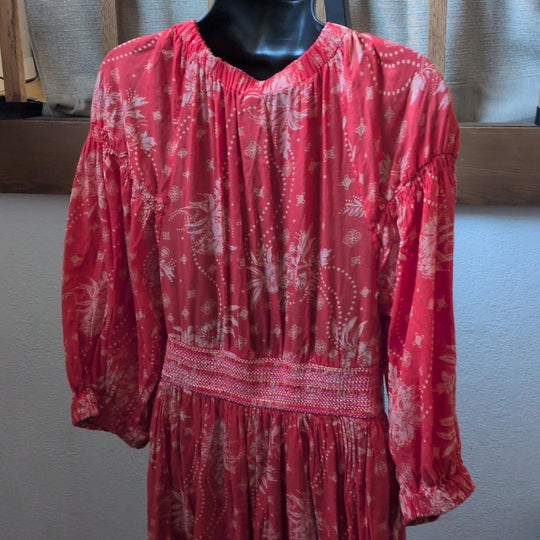 Golden Hour Maxi Dress In Cayenne And Pink - Small