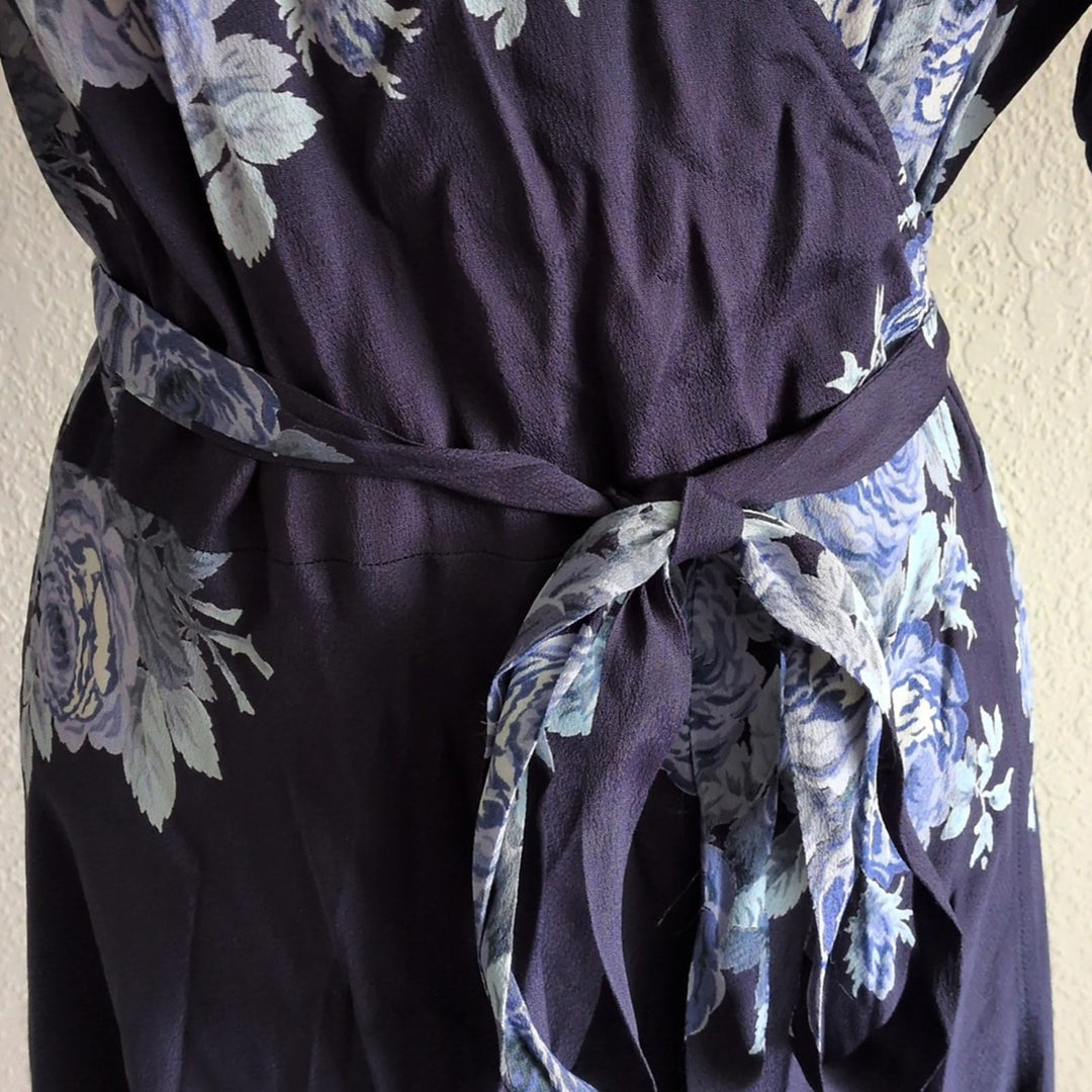 Reformation Blue Rose Wrap Dress