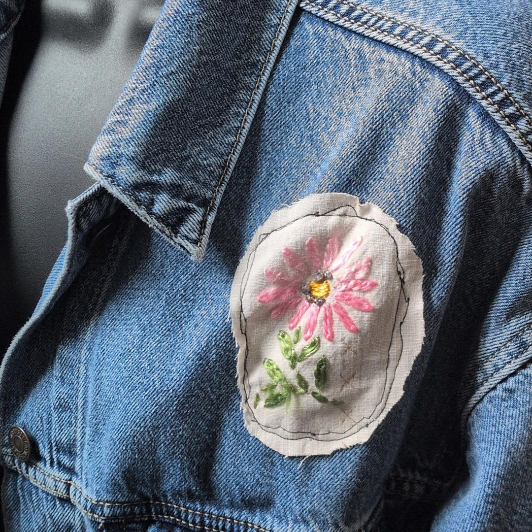 Upcycled By Unpacka Vintage Levis Jean Jacket With Embroidery - Xs/S