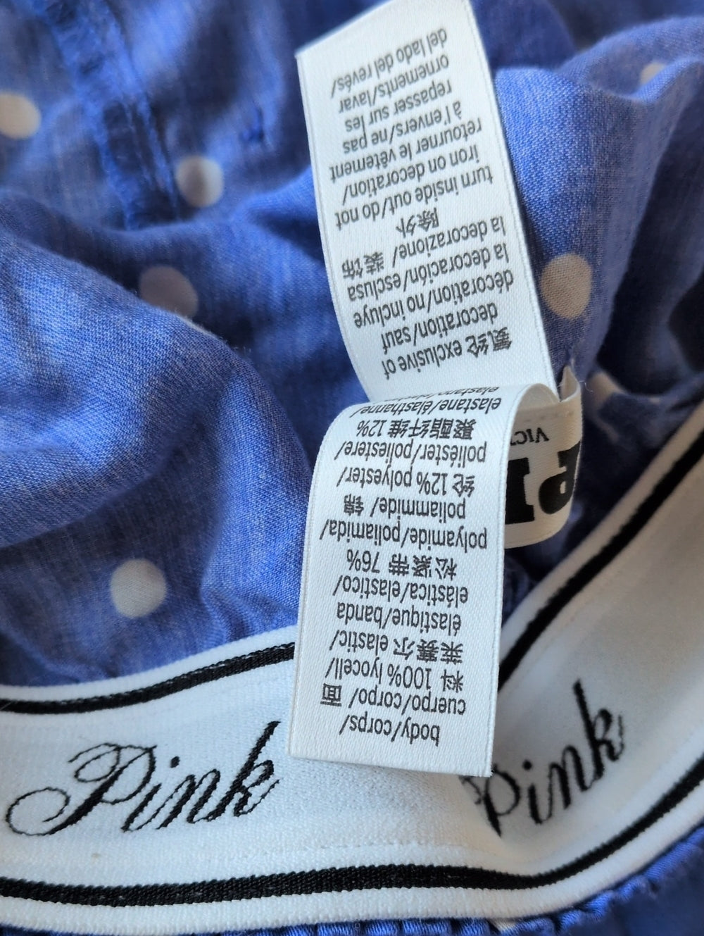 Victoria Secret Pink Blue Dog Dot Sleep Boxer Short - M