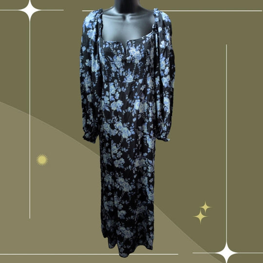 Free People Jaymes Blue Floral Dress - Small