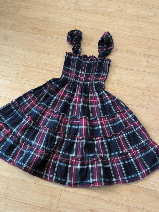 Hill House Plaid Lottie Nap Dress In Juniper Tartan Girls Dress - 9/10 Yrs