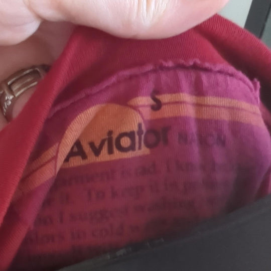Aviator Nation burgundy velvet crew neck