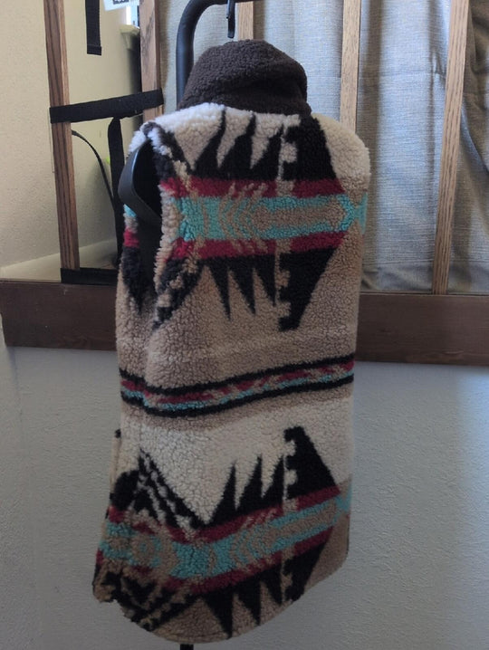Powder River Outfitters Aztec Jacquard Berber Vest - M