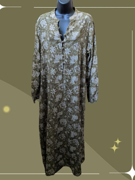 Naked Generation Bohemian Cotton Paisley Maxi Dress - M/L