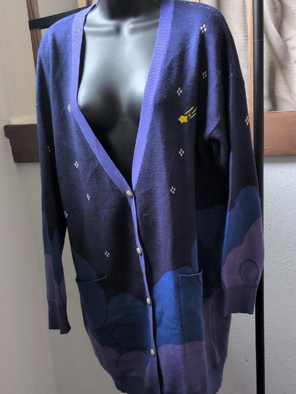 Seka By Sekiart Oversized Longline Star Cardigan - S