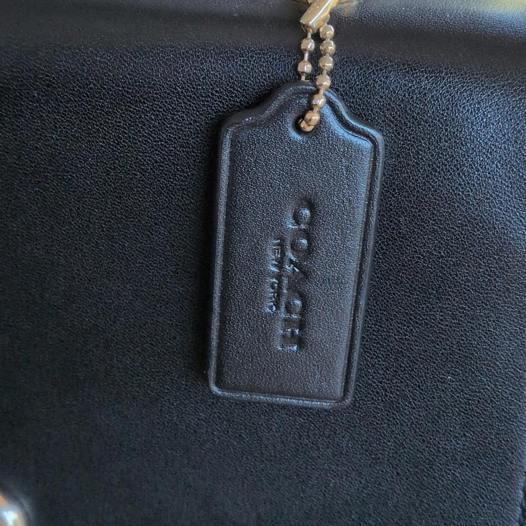 Coach Tilly Top Handle Purse With Dark Signature Print Bottom