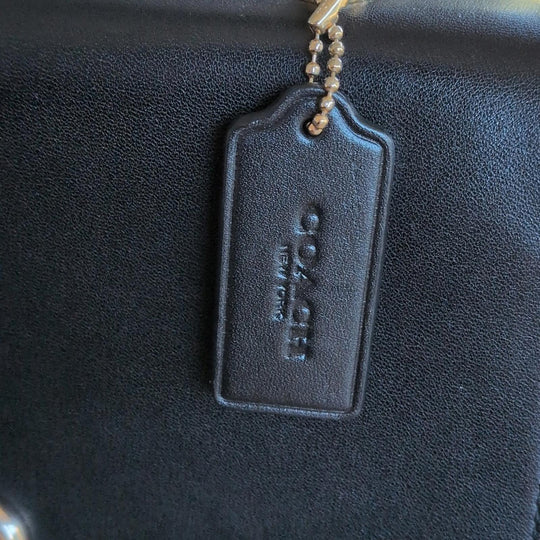 Coach Tilly Top Handle Purse With Dark Signature Print Bottom