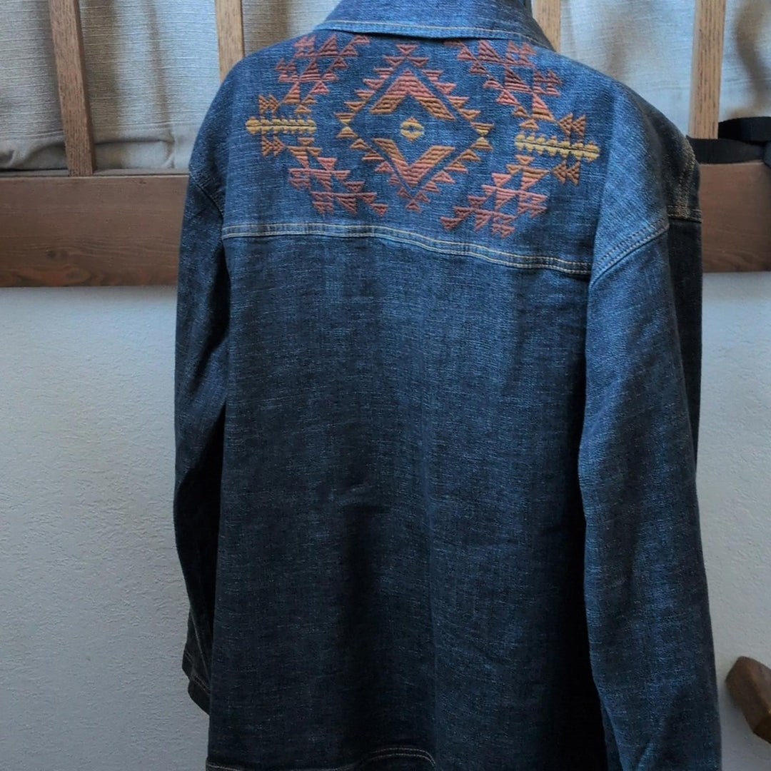Women's Pendleton Embroidered Denim Chore Jacket - XL