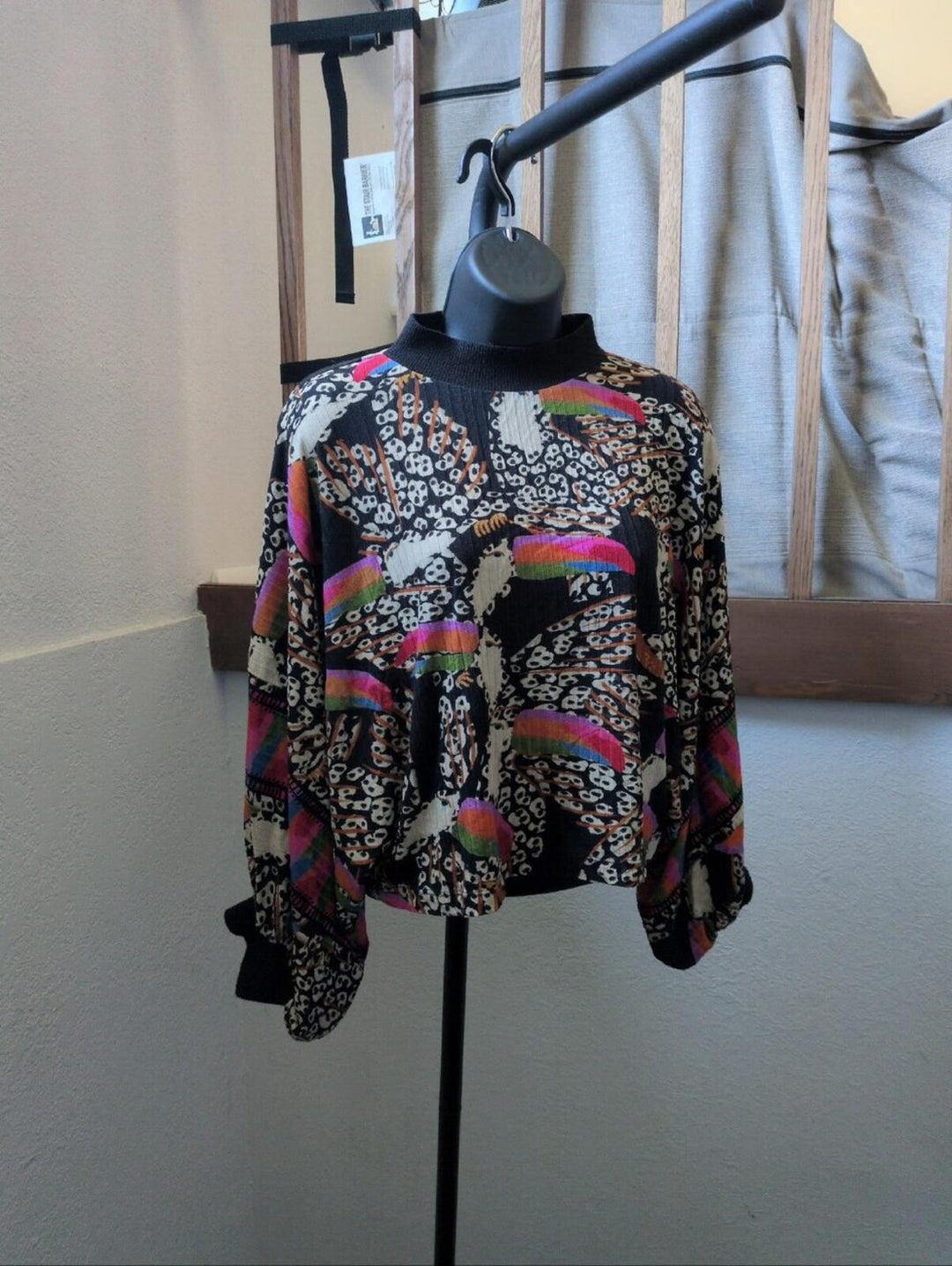 Farm Brazil leopard toucan Tucano patterned Blouse Sweater - L
