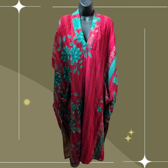 Kantha Bae Red Sari Midi Moo - One Size