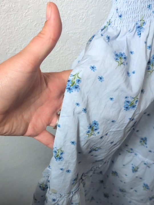 Hill House Home Ellie Nap Dress In Ditsy Blue Floral Size XL