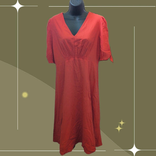 Gal Meets Glam Zinnea Dress In Orange Linen -  US 8