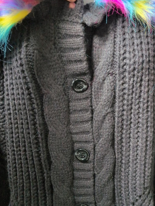 Dressed In Lala Unbothered Grandpa Rainbow Cardigan Size 2XL /3xl